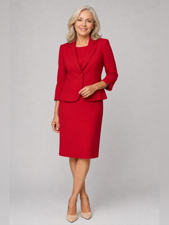 Jessica Howard Dresses & Skirts - Jessica Howard Petite Red Two-Piece Dress Suit Women’s Size 10P